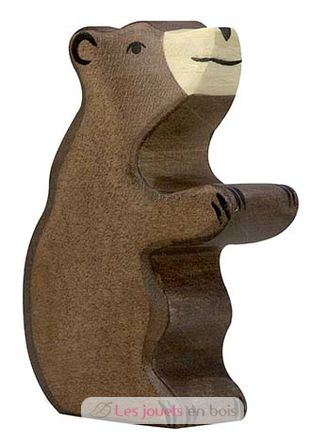 Figurine Petit ours brun, assis HZ-80186 Holztiger 1