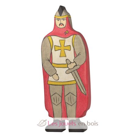Figurine Chevalier avec manteau rouge HZ-80244 Holztiger 1