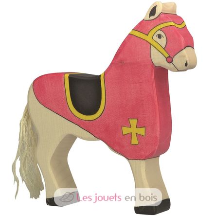 Figurine Cheval du chevalier rouge HZ-80248 Holztiger 1