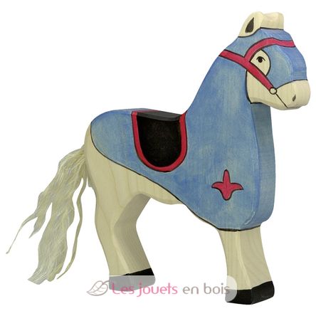 Figurine Cheval du chevalier bleu HZ-80249 Holztiger 1