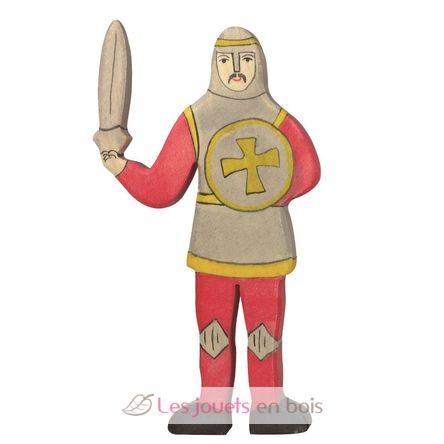 Figurine Chevalier combattant, rouge HZ-80252 Holztiger 1