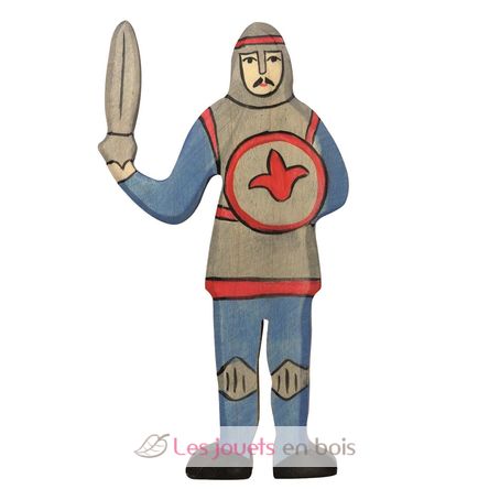 Figurine Chevalier combattant, bleu HZ-80253 Holztiger 1
