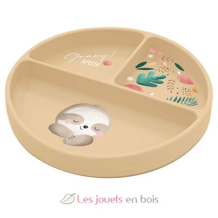 Assiette en silicone Gnawy le paresseux SJ-SI0641 Sassi Junior 1