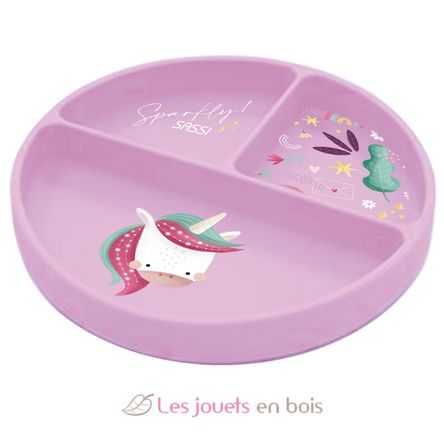Assiette en silicone Sparkly la licorne SJ-SI0689 Sassi Junior 1