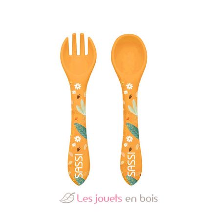 Couverts en silicone Chompy le lion SJ-SI0900 Sassi Junior 1