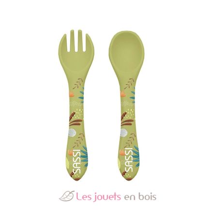 Couverts en silicone Cracky le dinosaure SJ-SI0931 Sassi Junior 1