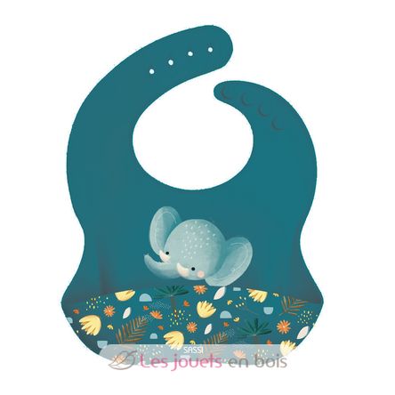 Bavoir en silicone Chewy l'éléphant SJ-SI0955 Sassi Junior 1