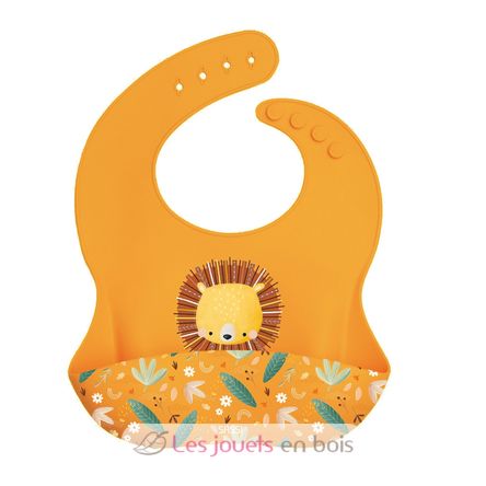Bavoir en silicone Chompy le lion SJ-SI0962 Sassi Junior 1