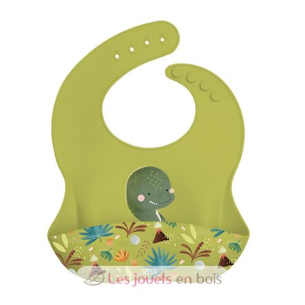 Bavoir en silicone Cracky le dinosaure SJ-SI0993 Sassi Junior 1