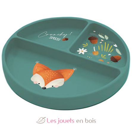 Assiette en silicone Crunchy le renard SJ-SI1662 Sassi Junior 1