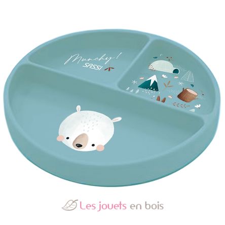 Assiette en silicone Munchy l'ours SJ-SI1679 Sassi Junior 1
