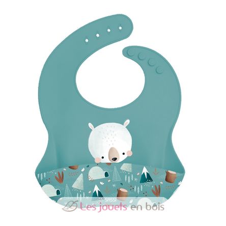 Bavoir en silicone Munchy l'ours SJ-SI2003 Sassi Junior 1