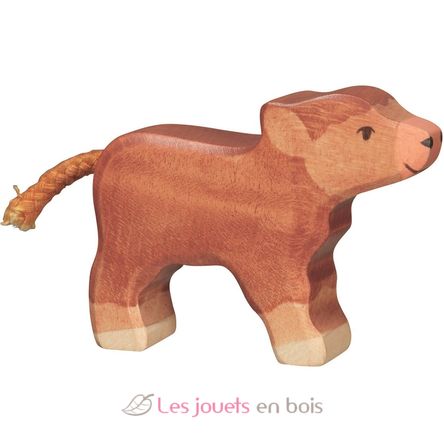 Figurine veau Highland cattle HZ-80557 Holztiger 1