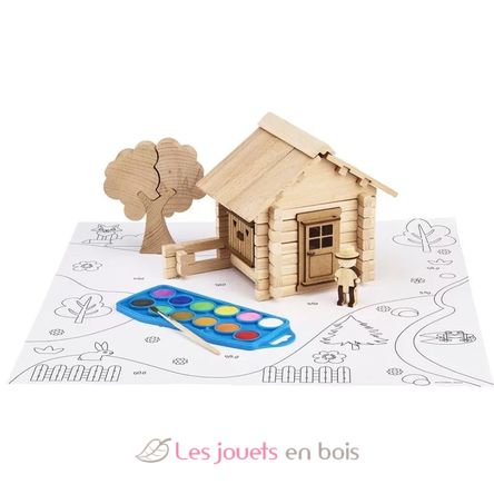 Chalet en bois à peindre 85 pcs JJ8096 Jeujura 2