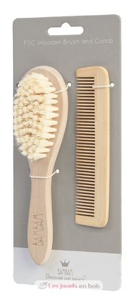 Brosse et peigne en bois BB81510 Bambam 2