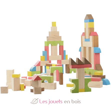 Set de 50 blocs de construction en bois JJ8253 Jeujura 2