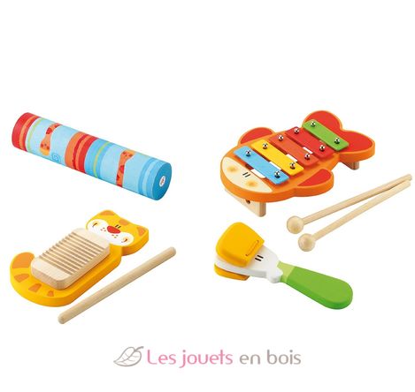 Set Jouets Musicaux Rythmes et Sons Sevi 82671 - Jouets musicaux en bois -  Set d'éveil musical