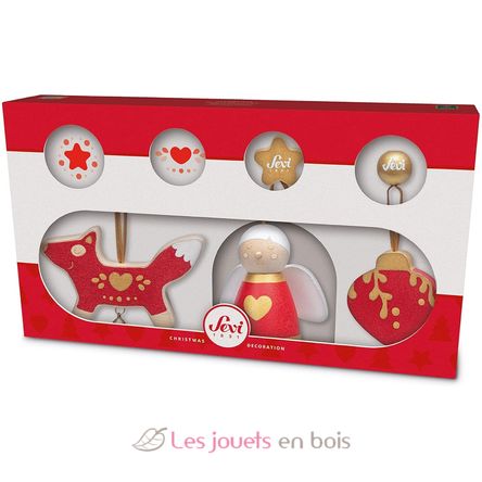 Set déco Noël rouges 3 pcs SE83098 Sevi 1