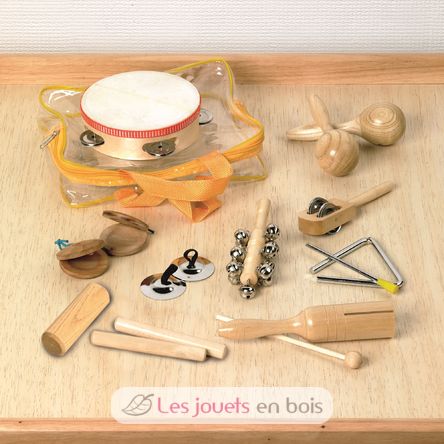 Jouet Hape - Plateau Ensemble d'Instruments en Bois - Xylophone, Tambour,  Cymbale, Set de 4 Pièces - Jouet pour Enfant à partir de 2 ans -  Instruments