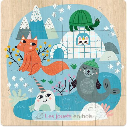 3 puzzles Animaux du monde V8530 Vilac 3