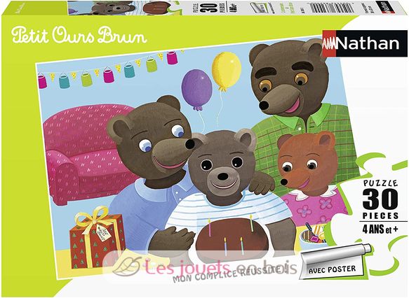 Puzzle Anniversaire Petit Ours Brun 30 pcs N863808 Nathan 1