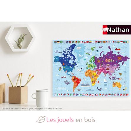Puzzle Carte du monde 250 pcs NA868834 Nathan 3