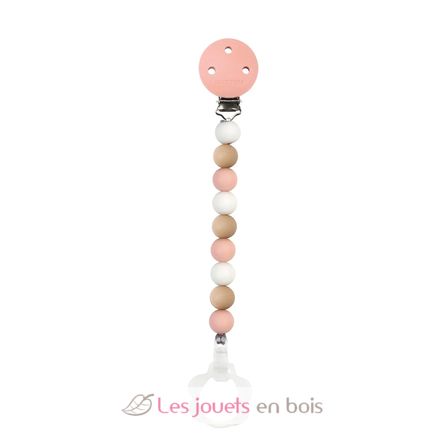 Attache tétine silicone rose blanc beige NA877619 Nattou 1