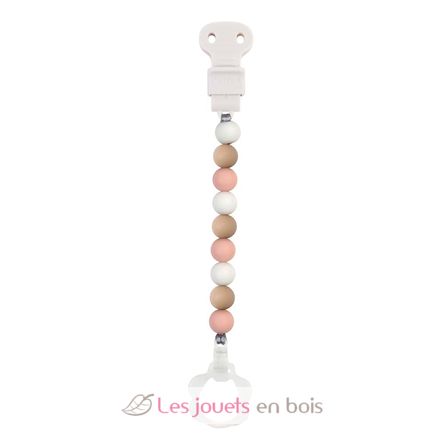 Attache tétine silicone rose blanc beige NA877619 Nattou 2