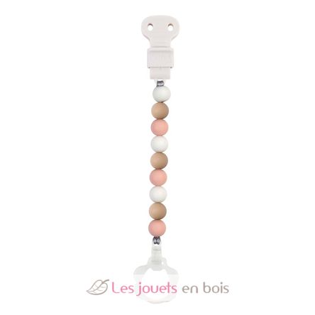 Attache tétine silicone rose blanc beige NA877619 Nattou 1