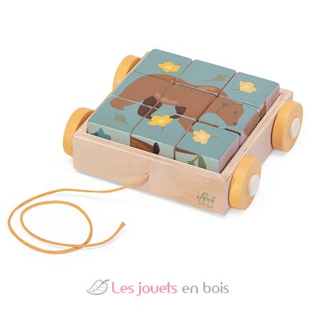 Chariot avec puzzle de cubes animaux SE87857 Sevi 1
