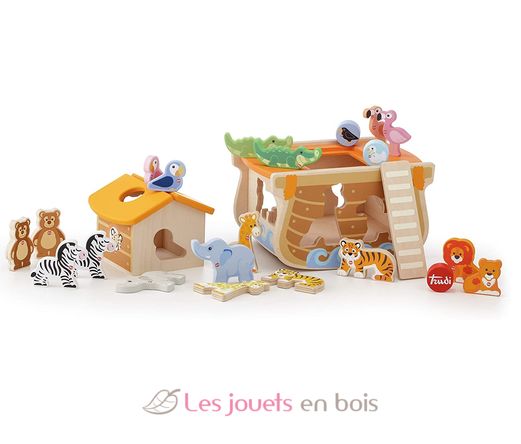 Puzzle en bois Arche de Noé sur 2 niveaux, PHILOS  La Boissellerie Magasin  de jouets en bois et jeux pour enfant & adulte