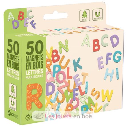 50 magnets en bois - Lettres Majuscules JJ8966 Jeujura 1