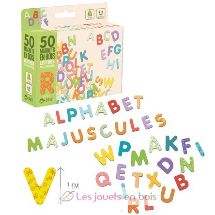 50 magnets en bois - Lettres Majuscules JJ8966 Jeujura 2