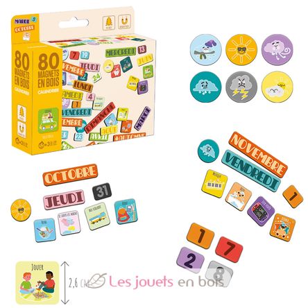 Magnets en bois Calendrier JJ8968 Jeujura 3