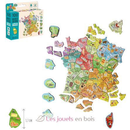 Magnets en bois Carte de France JJ8969 Jeujura 2