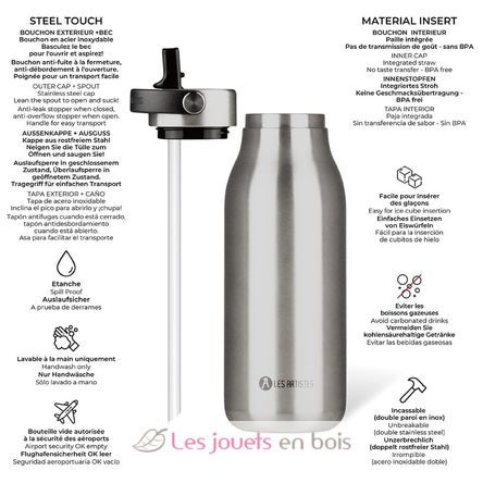 Bouteille isotherme 2.0 argentée 1L A-2374 Les Artistes Paris 2