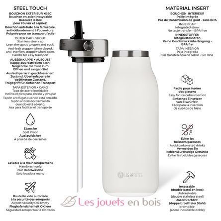 Bouteille isotherme 2.0 blanche 1L A-2393 Les Artistes Paris 2