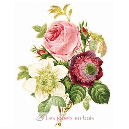 Rose, anémone et clématite de Redouté A1286-80 Puzzle Michèle Wilson 2