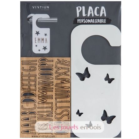 Accroche-porte personnalisable - Papillons blanc VI-PL30 Vintiun 2