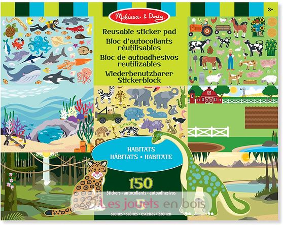 150 autocollants réutilisables - Habitats MD-14196 Melissa & Doug 1