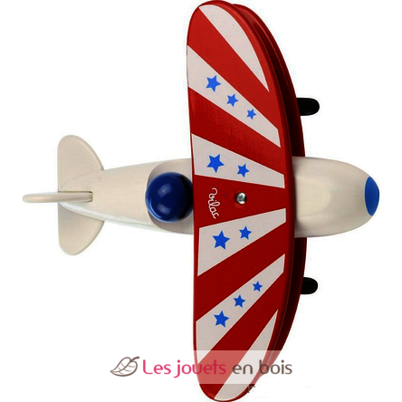 Avion bi-plan corps blanc V1244W Vilac 2