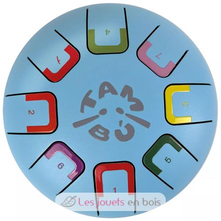 Tongue Drum 8 notes bleu ciel JCTMB06B Tambú 1