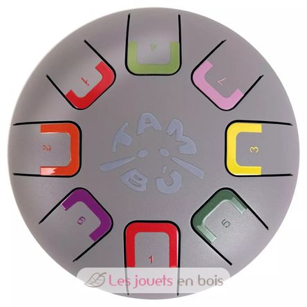 Tongue Drum 8 notes gris clair JCTMB06G Tambú 1