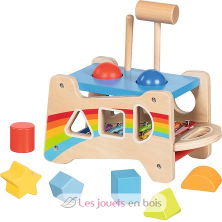 Banc à marteler et encastrer avec xylophone GK58304 Goki 1