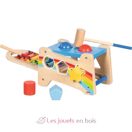 Banc à marteler et encastrer avec xylophone GK58304 Goki 3
