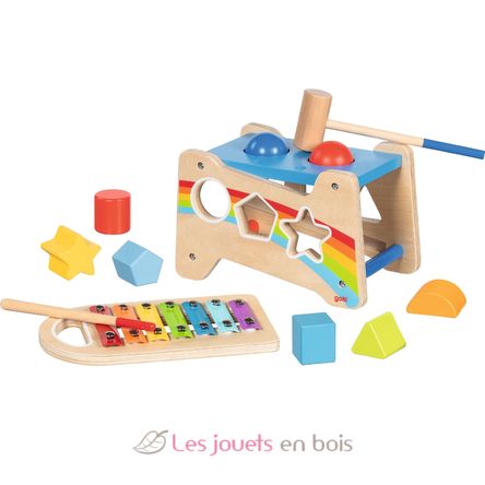 Banc à marteler et encastrer avec xylophone GK58304 Goki 7