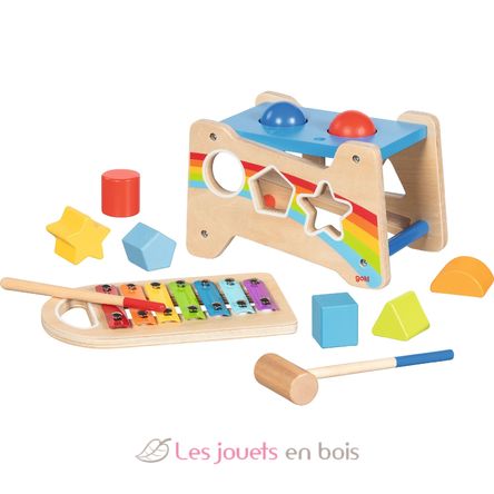 Banc à marteler et encastrer avec xylophone GK58304 Goki 5