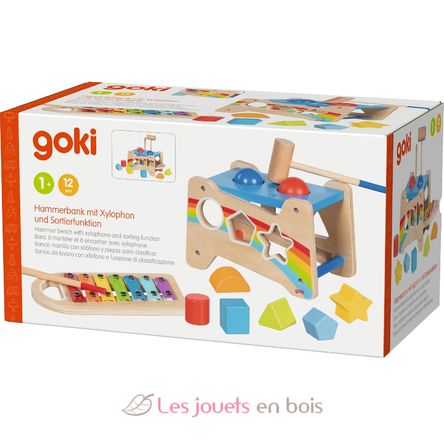 Banc à marteler et encastrer avec xylophone GK58304 Goki 9