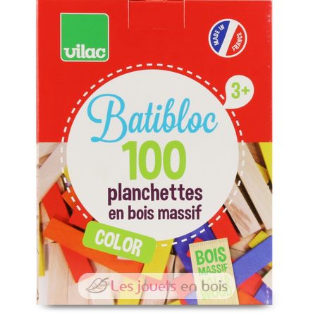Batibloc couleur 100 planchettes V2125 Vilac 3