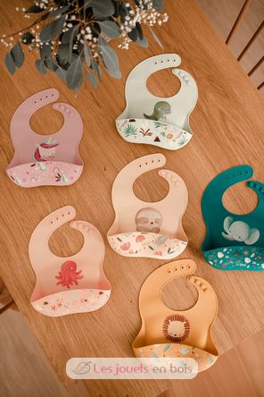 Bavoir en silicone Gnawy le paresseux SJ-SI0948 Sassi Junior 2